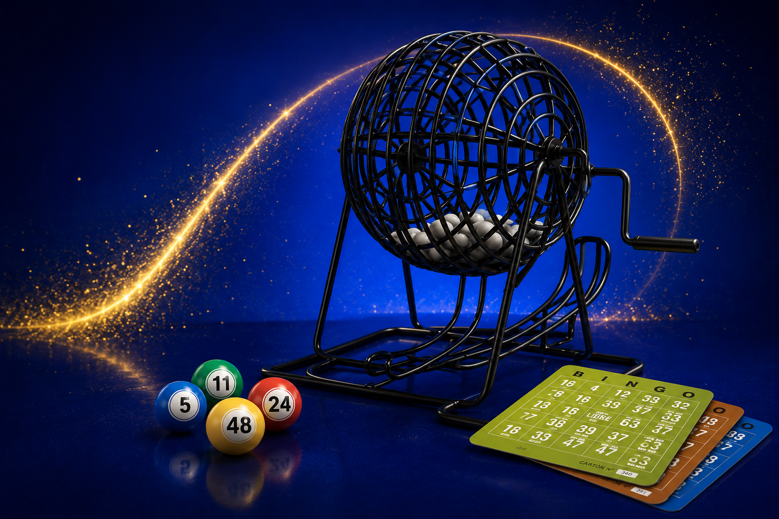 Tómbola, bolitas y cartones profesionales para bingo